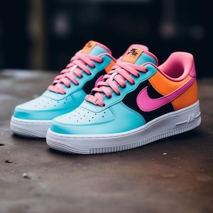 Nike Air Kraft 1 benutzerdefinierte Turnschuhe | Neonfluss