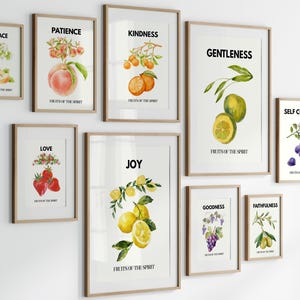 Fruit of the Spirit Art Print Retro Christian Wall Art Scripture Poster Bible Art Print God Art Fruit Wall Art Digital Download 1 Print