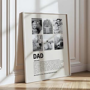 Dad Definition Template. Customizable & Printable Photo Collage Father&#39;s Day Poster. Dad Gifts. Daddy Print. Dad Print. Instant Download.
