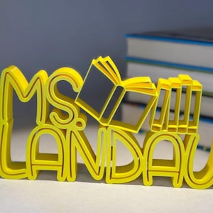 Custom 3D Print Desktop Name Plate | Teacher Name Plate | Desk Sign | Teacher Gift |  3D Printed - Personalized Design With Something Extra