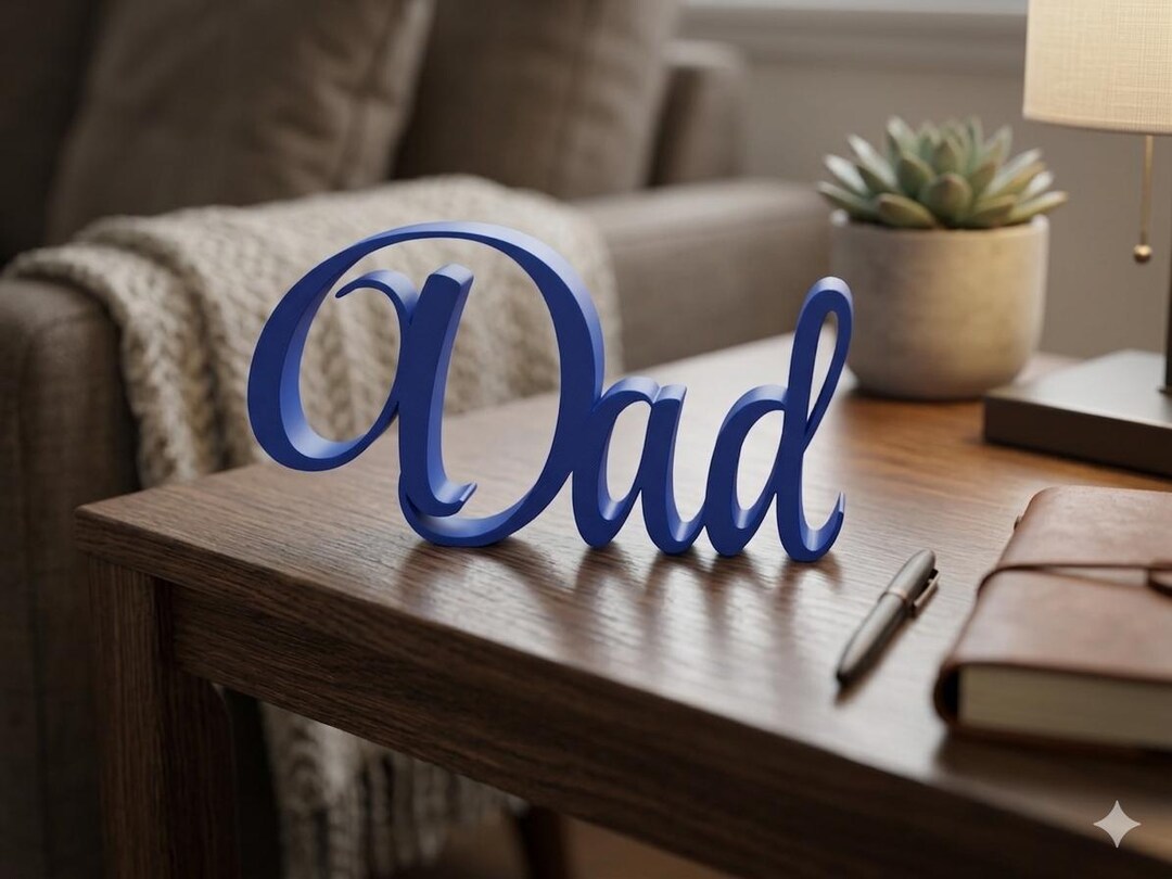 3D Printed Script Dad Desk Sign, Biodegradable PLA Room Decor - Etsy