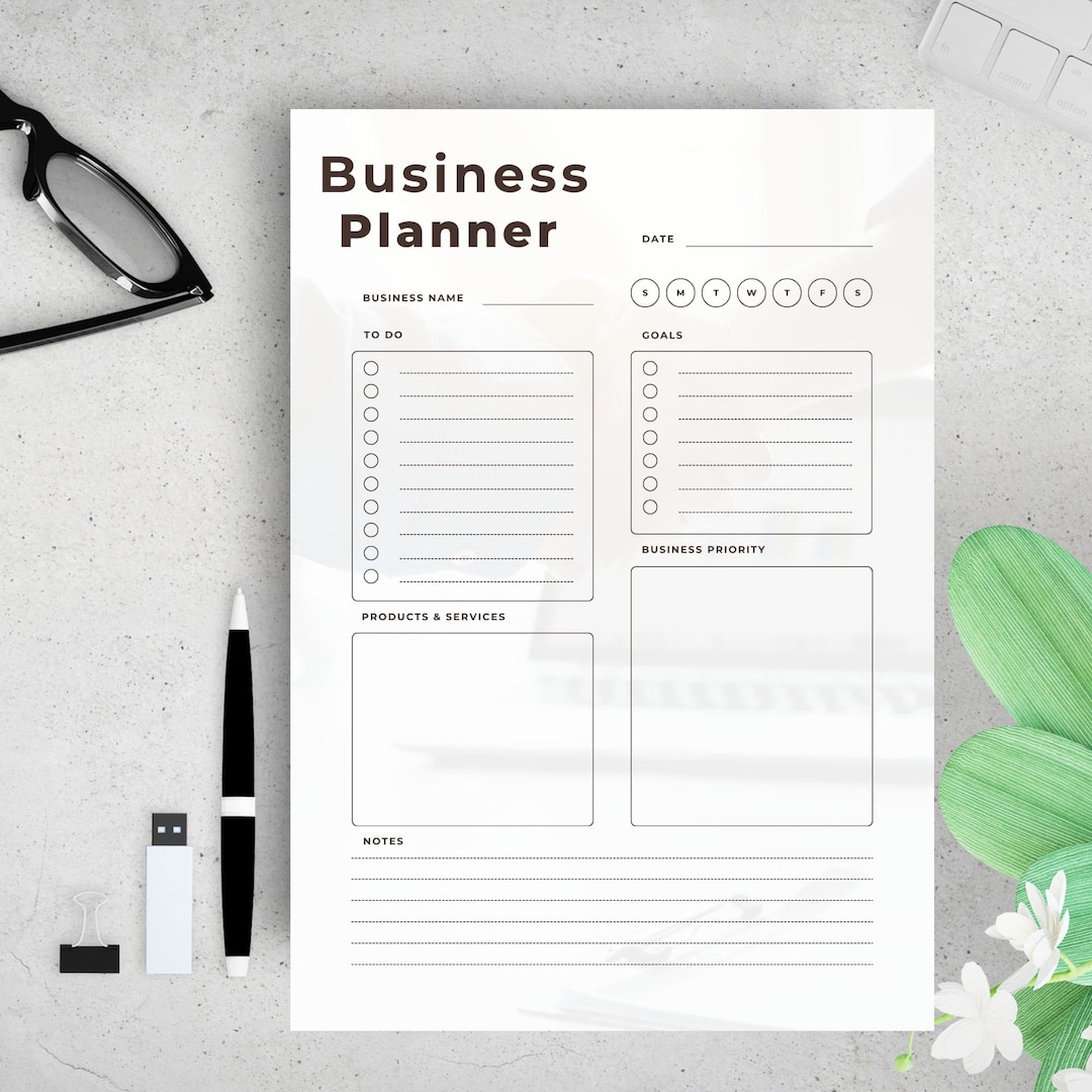 Printable Business Plan-business Planner Template-small Business Plan ...