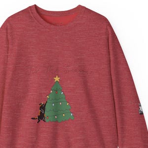 Unisex Crewneck Sweatshirt - Christmas Tree Calico Cat, &#39;Tis the Season Holiday