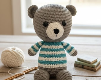 Amigurumi Bear Toy, Soft Stuffed Animal
