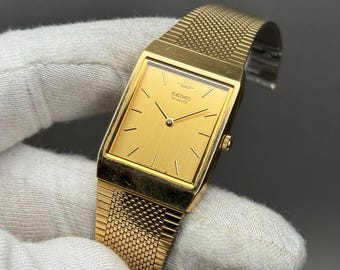 Rare Seiko Galaxy Quartz 6530-5430 | Gold-tone Japanese Tank Dress