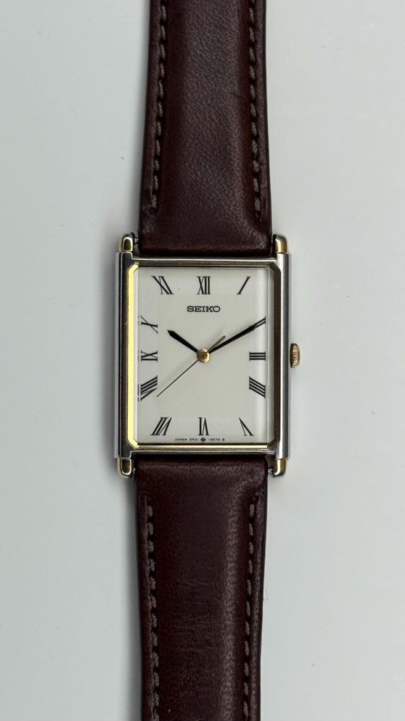 Buy Rare Seiko Tank 5P31-5D40 Quartz Watch | White Dial Gold Body