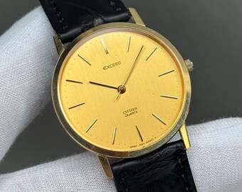 Citizen Exceed Quartz Men's Watch 35mm | Golden Dial | Ref. 798295
