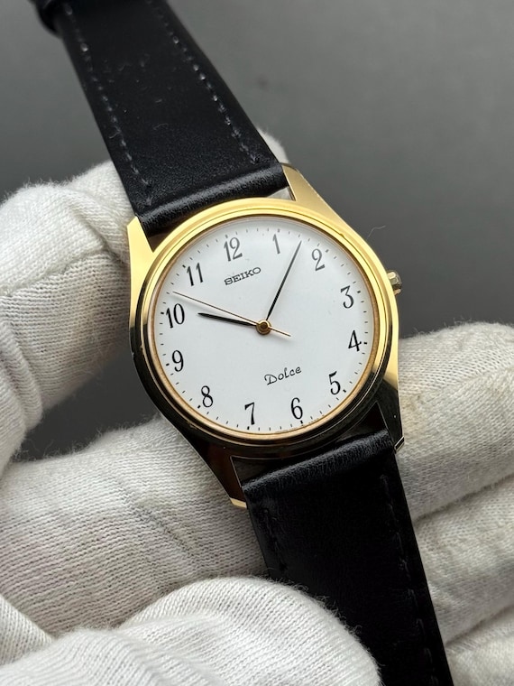 Vintage 1986 Seiko Dolce 7741-602A Gold Tone QZ Men's Watch