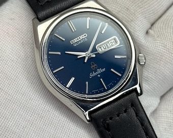 Rare SEIKO Silver Wave Quartz 7546-8340 | Navy Blue Dial | JDM