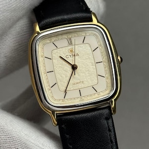 Rare CYMA 719 Swiss Le locle Square Tank Textured Dial for Men&#39;s