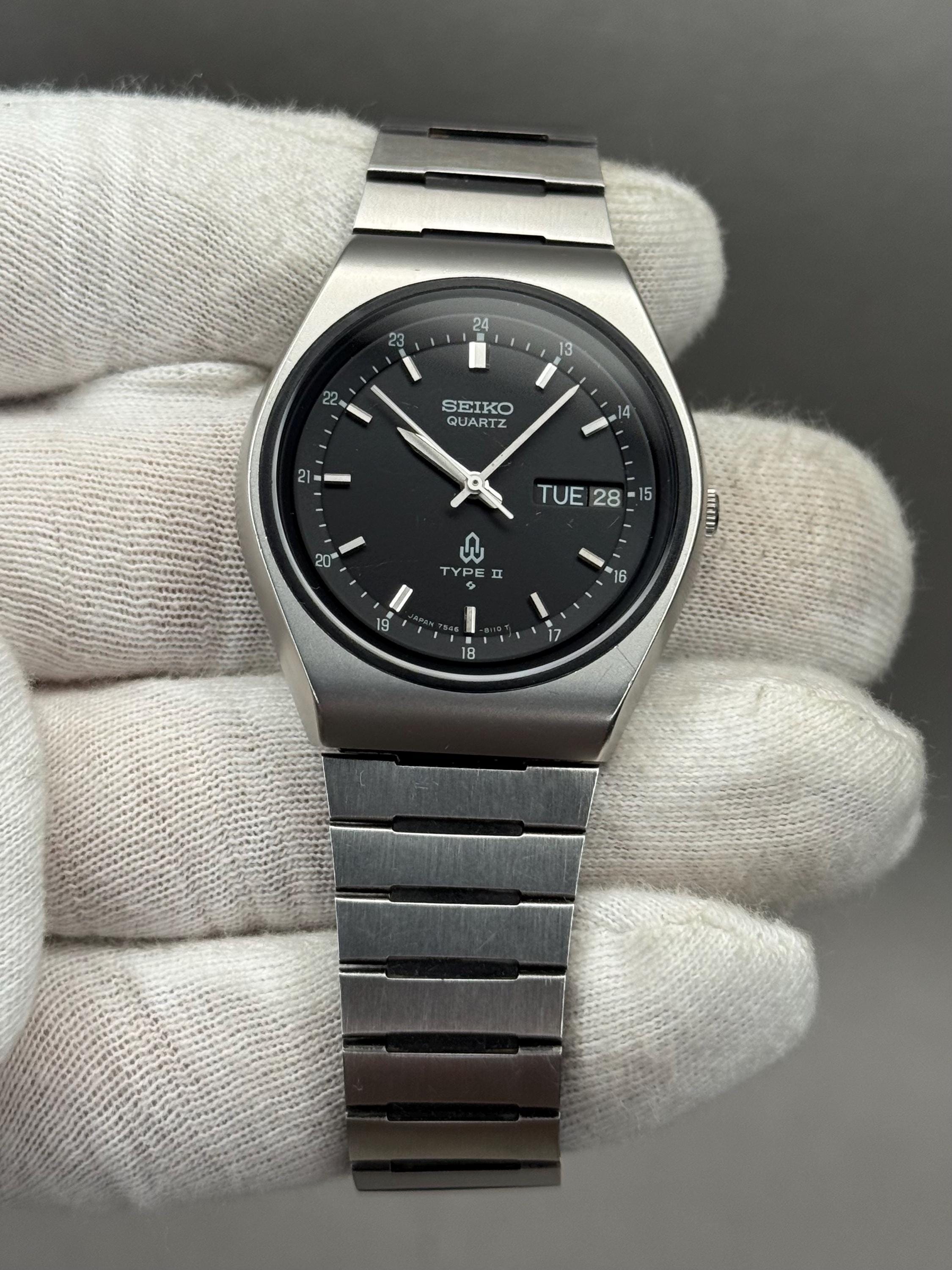 激レア SEIKO クオーツ 7546-8090 日本製 セイコー ヴィンテージ セイコー タイプII 7546-8090 クォーツ レールウェイ
