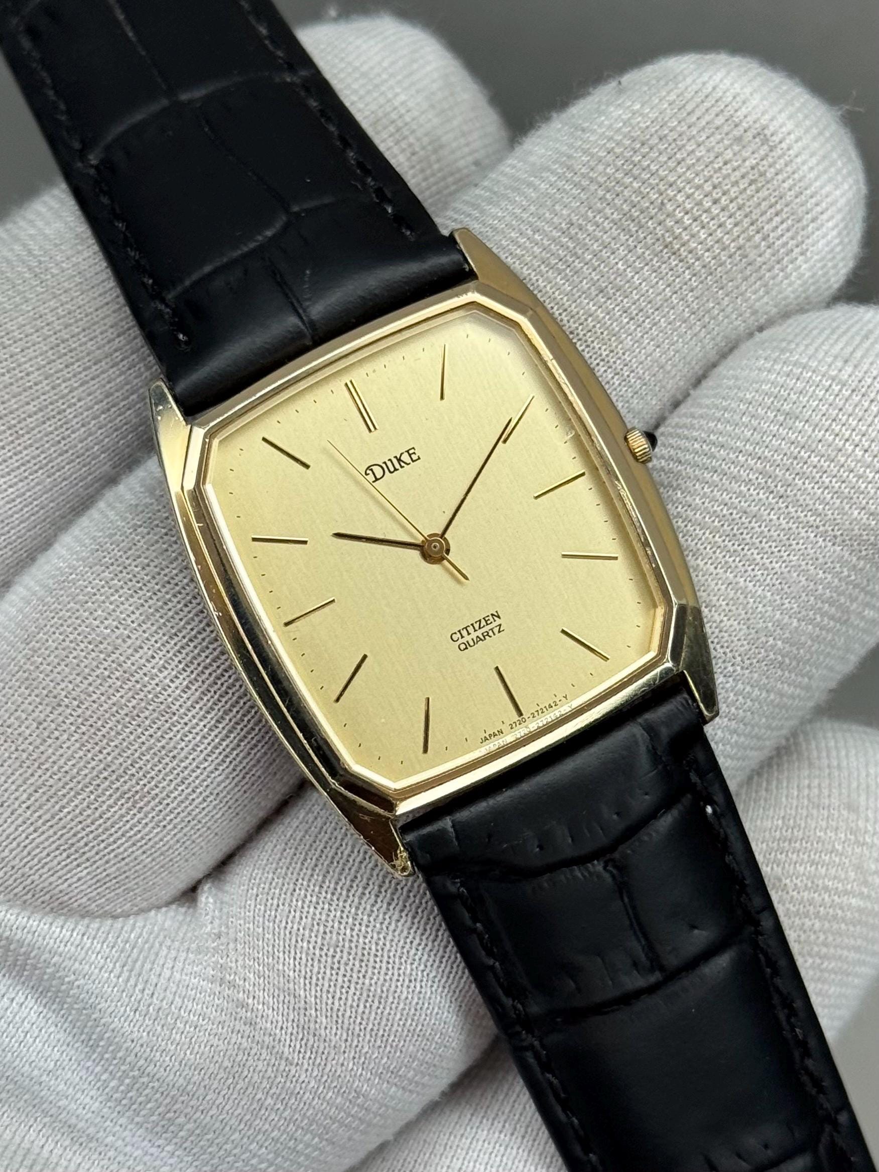 Rare Citizen Duke Tank 2730-271840 Analog Quartz Watch Ivory Dial