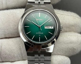 Rare Seiko Emblem Automatic 2409-0030 | Vintage 1970s Green Dial