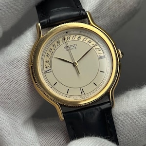1985 Seiko Chariot 7432-6A00 Big Date Window Roman Figures