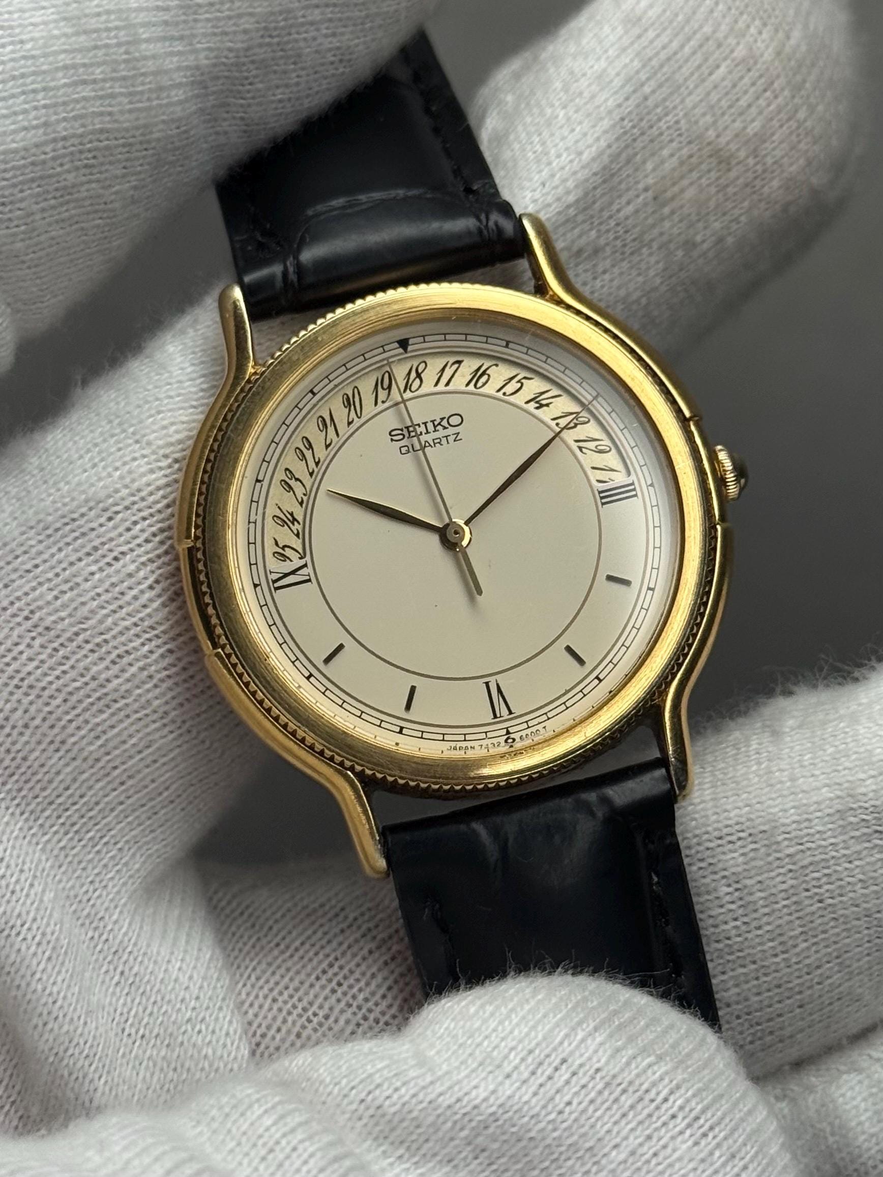 1985 Seiko Chariot 7432-6A00 Big Date Window Roman Figures