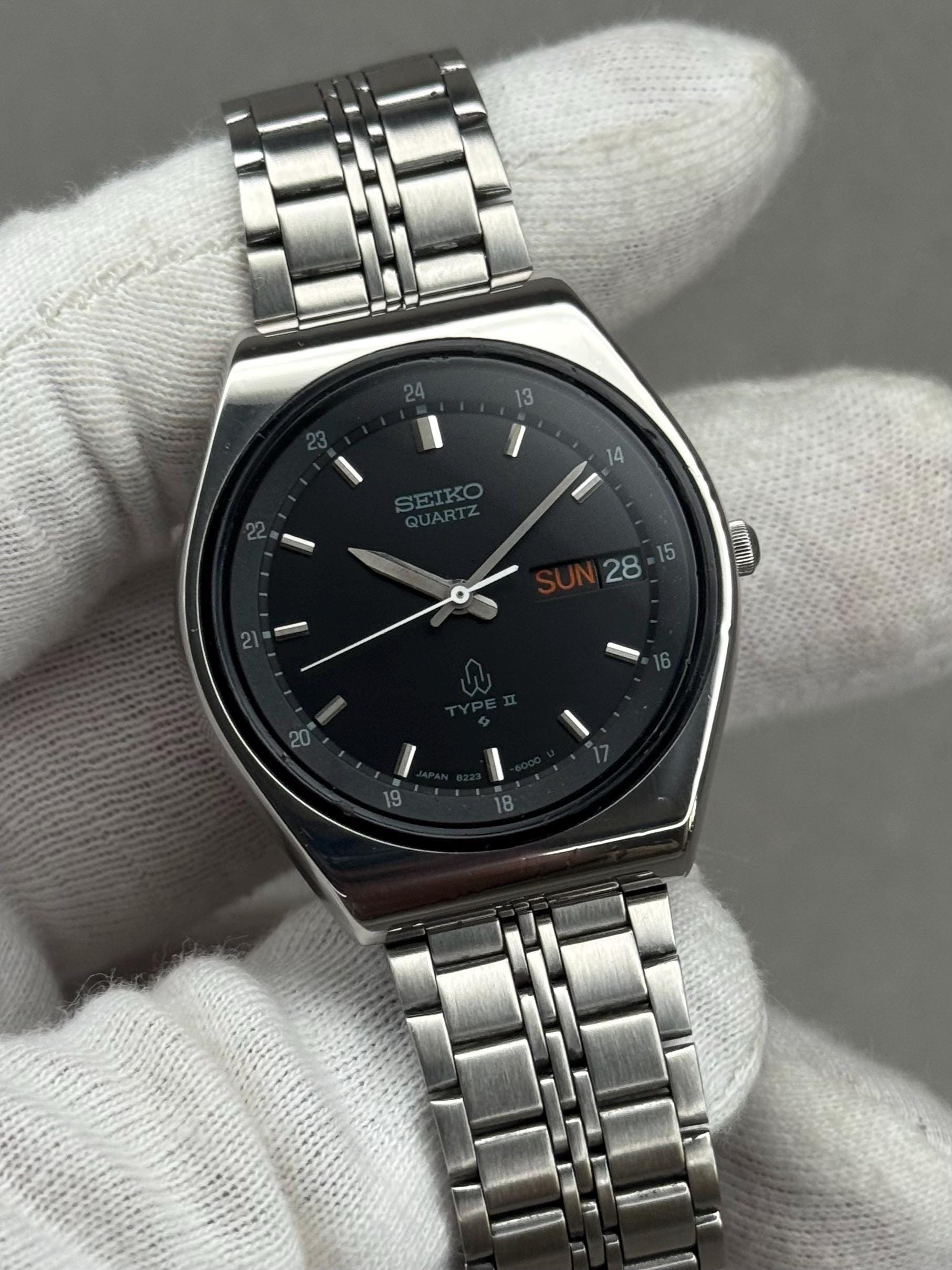 Vintage Seiko Type II 7546-8090 Quartz Railway Time Dial Japanese