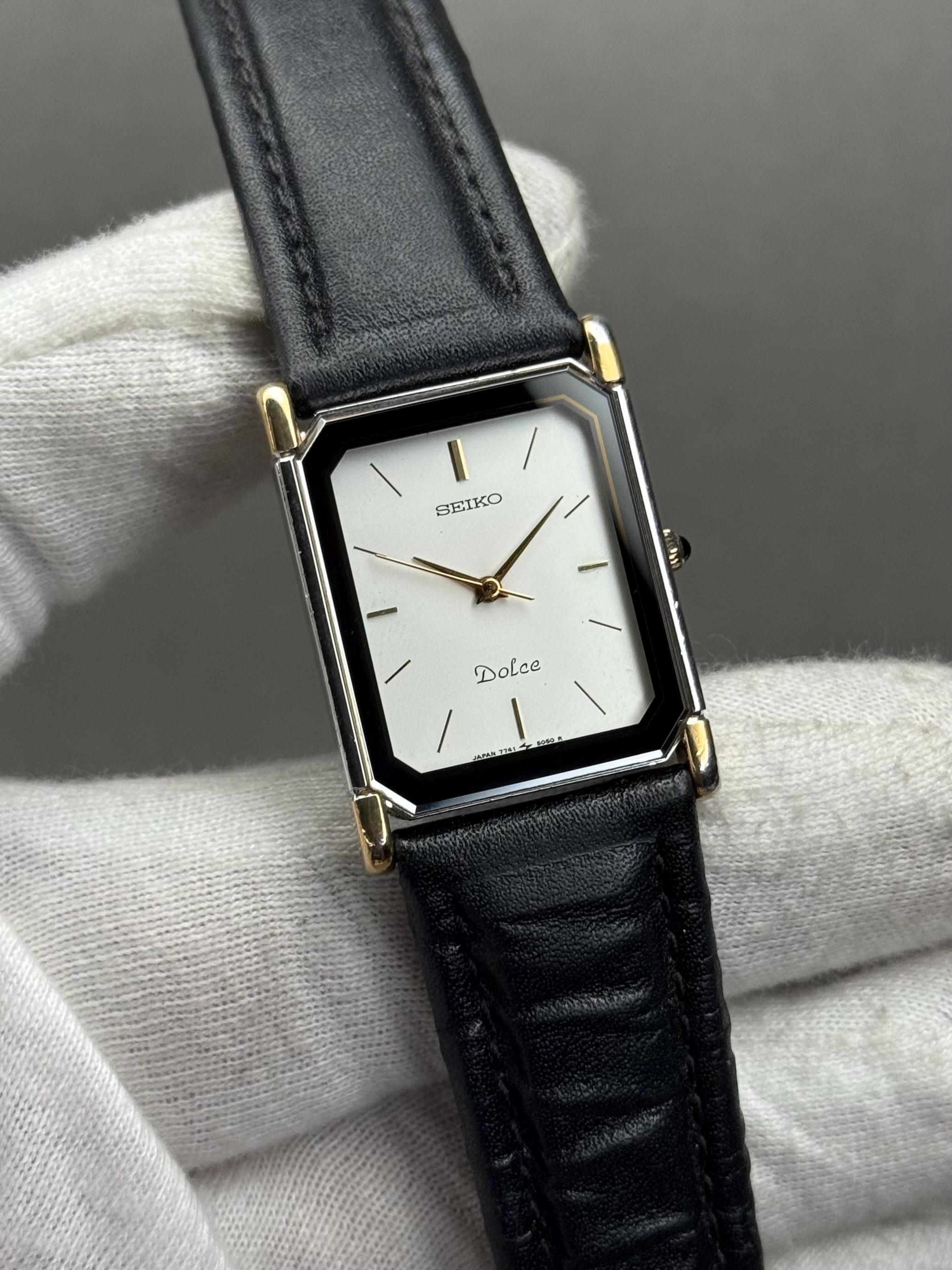 SEIKO DOLCE＆EXCELINE Vintage SEIKO Dolce Exceline 7741-5050 Tank Shap SGP Gold Plated