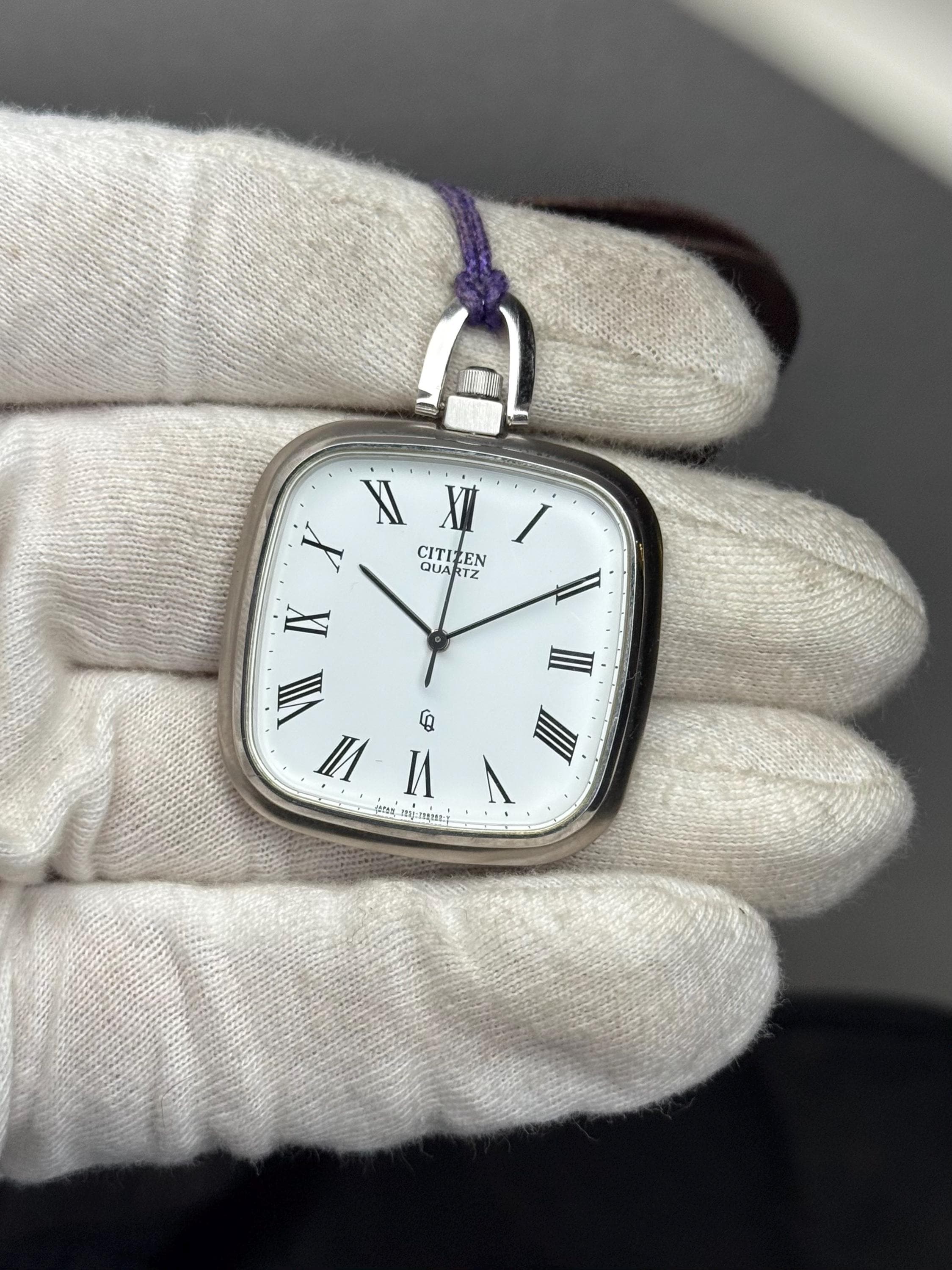 Rare Citizen Quartz 4-797728-Y Pocket Watch – Roman Numeral Dial