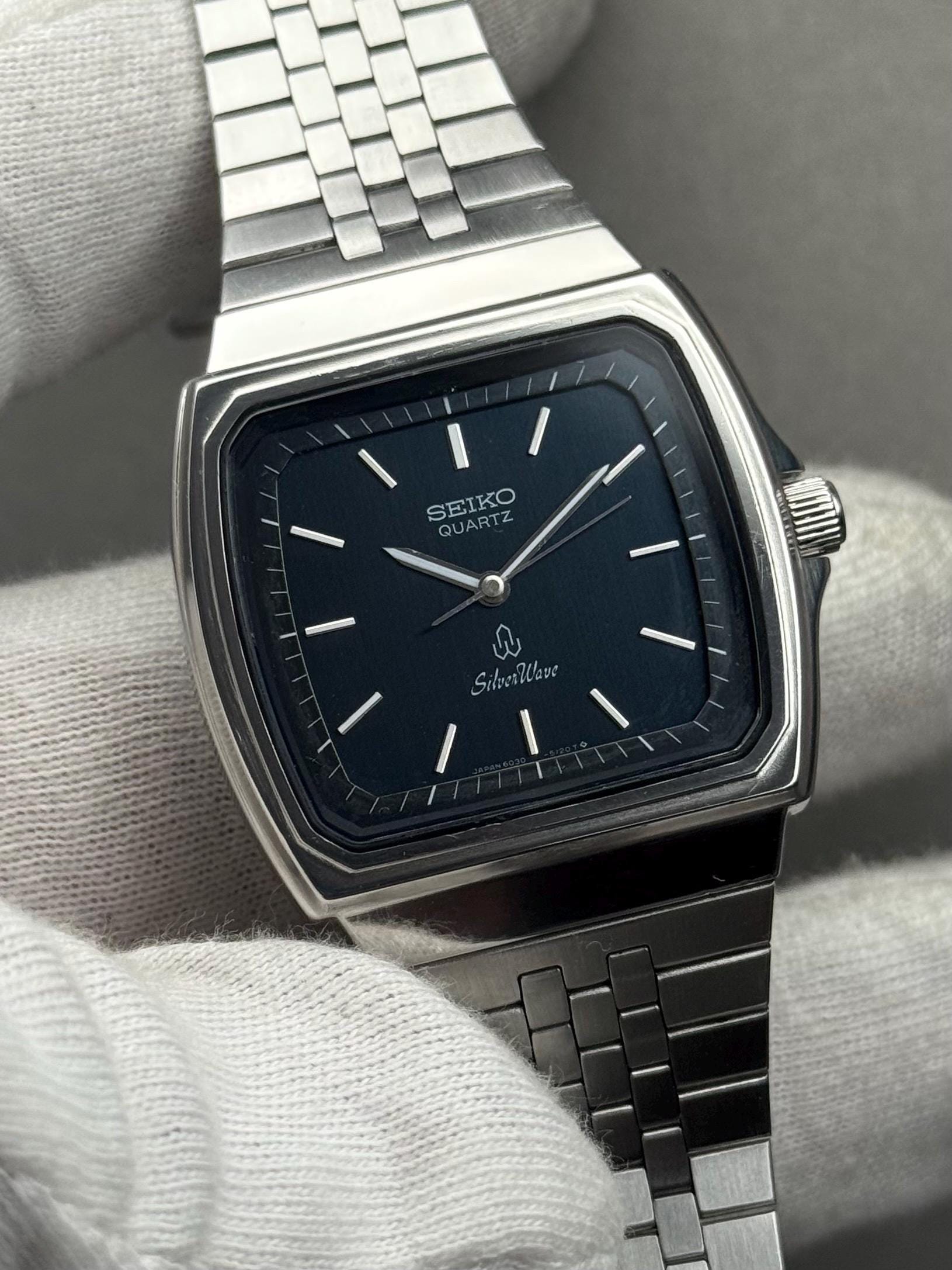 Rare Seiko Silver Wave 6030-5140 Quartz Tv/tank Shap Men