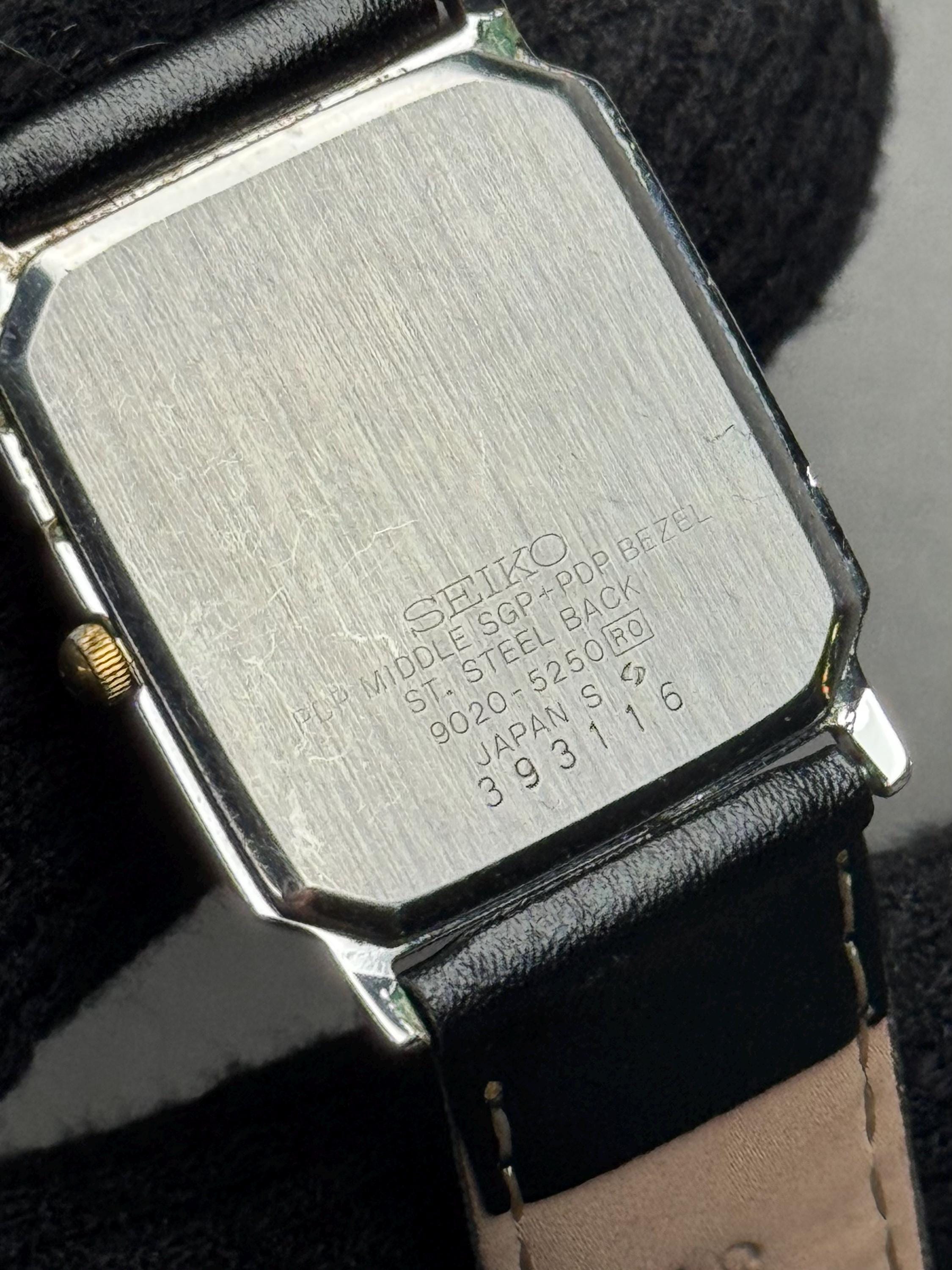 Vintage Seiko Tank Quartz 9020-5250 Golden Square Quartz Dress