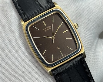 新品電池】SEIKO ゴールド レクタンギュラー ヴィンテージ メンズ 