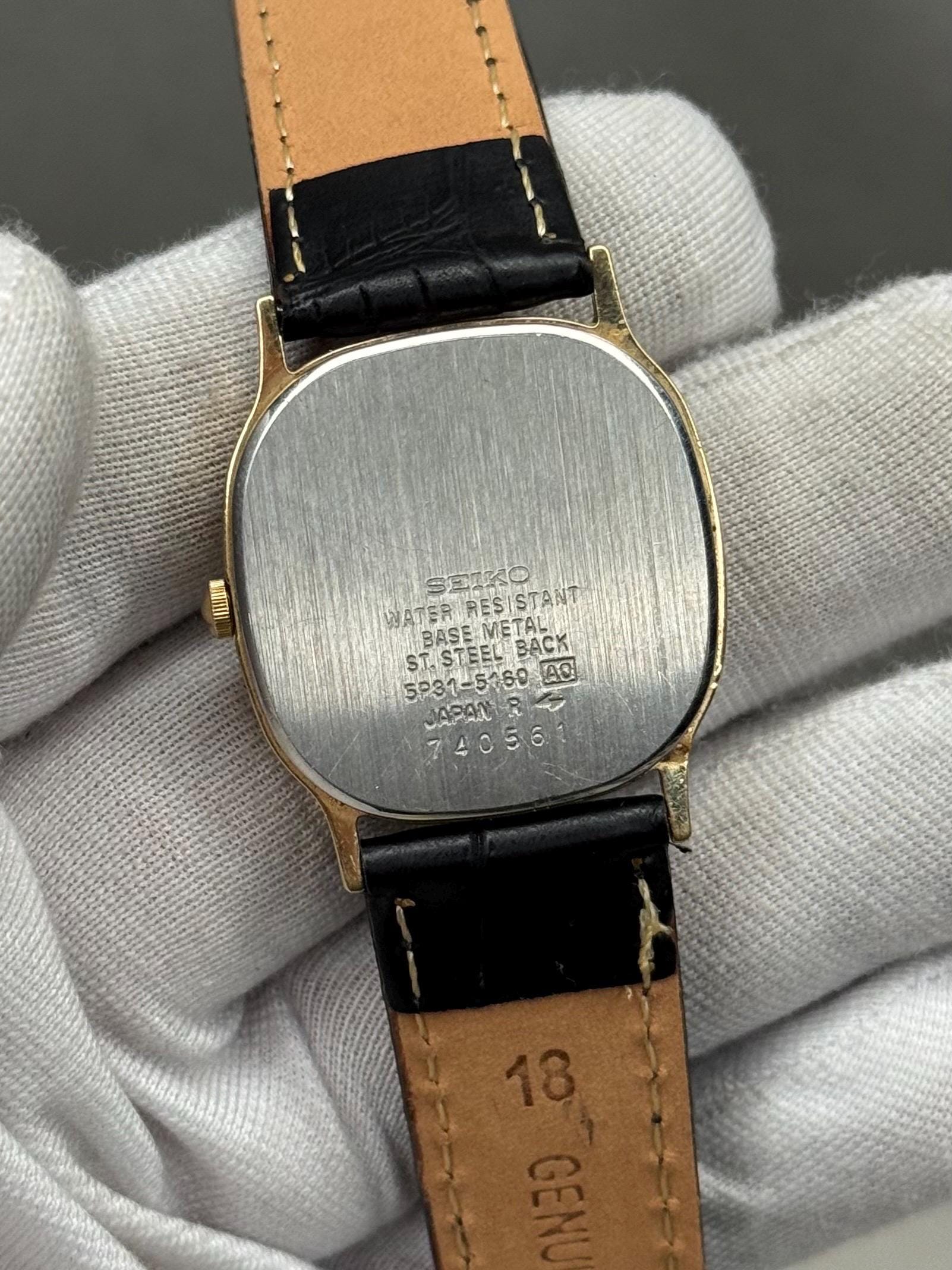 Vintage Seiko 5P31-5160 Gold Square Quartz Men's Watch – Japan