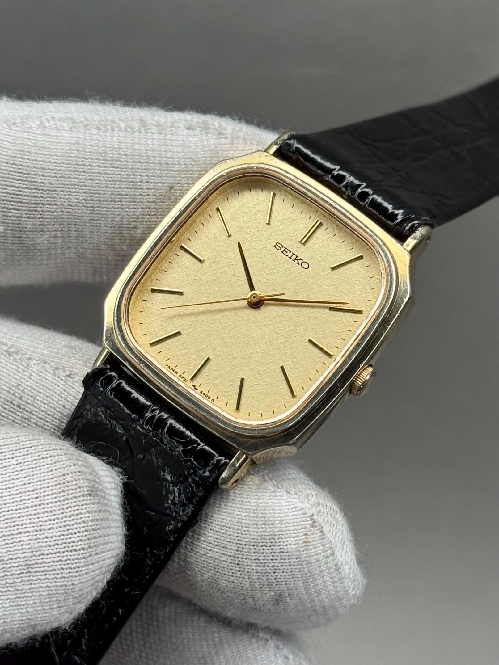 Buy Rare Seiko Tank 5P31-5270 Quartz Ivory Gold Japanese Men's
