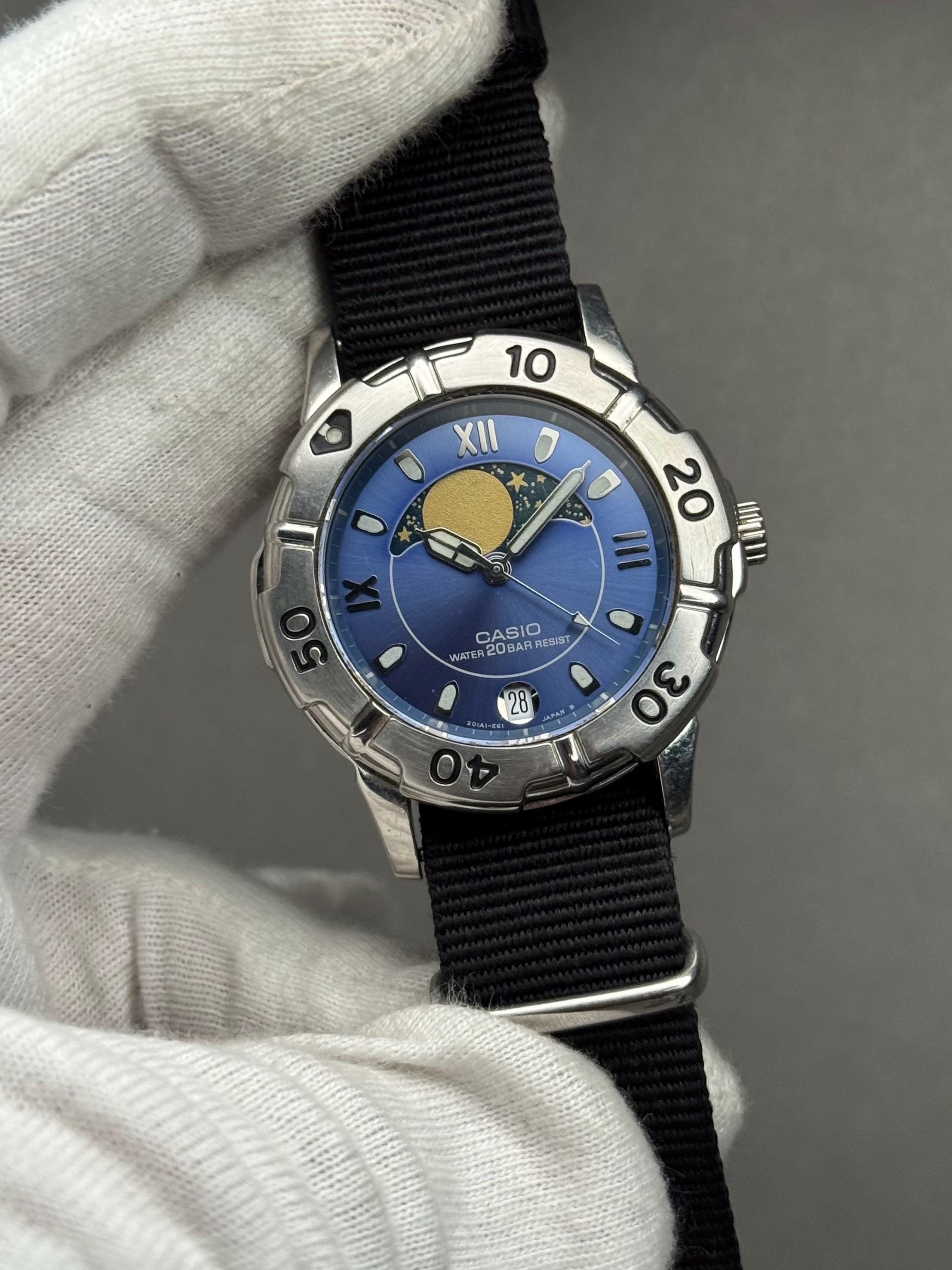 m*o様 CASIO 腕時計 ムーンフェイズ カジキ ダイバー MD-738 Rare Casio Marlin Moonphase MD-738 Quartz Men's Watch - Etsy