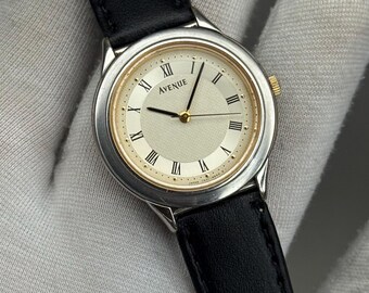 Klasyczny japoński zegarek kwarcowy SEIKO Spirit 7N01-6D40 ze złotą tarczą dla mężczyzn