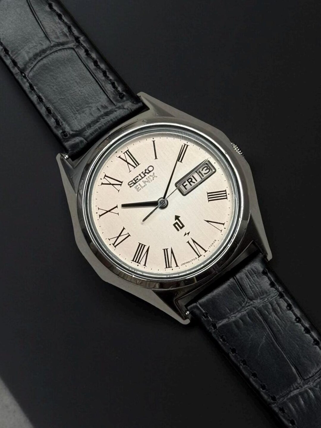 Rare SEIKO Elnix 0703-7010 Men's Electronic Temp Wrsit Watch From