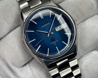 Rare SEIKO Quartz Type II 7546-8350 | Blue Lined Dial | JDM