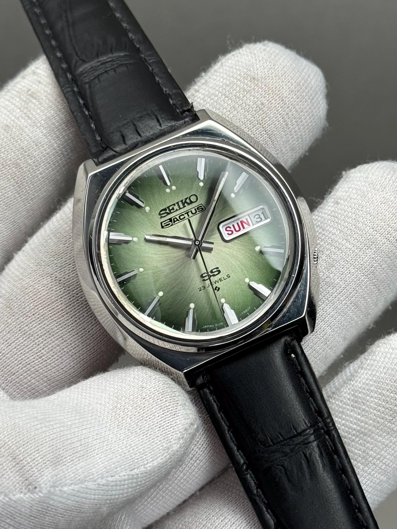 つっちー　SEIKO 5 ACTUS 23JEWELS 自動巻き 腕時計 Vintage Seiko 5 Actus Automatic Watch – Green Dial, 23 Jewels - Etsy