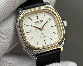Vintage Seiko Type II 7546 7050 Silver Dial Men Quartz Watch Japan
