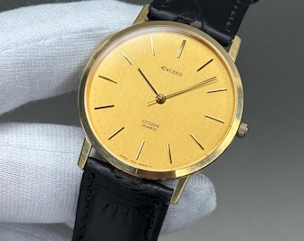 クオーツeratez Citizen Exceed Quartz Men's Watch 35mm | Golden Dial | Ref. 798295