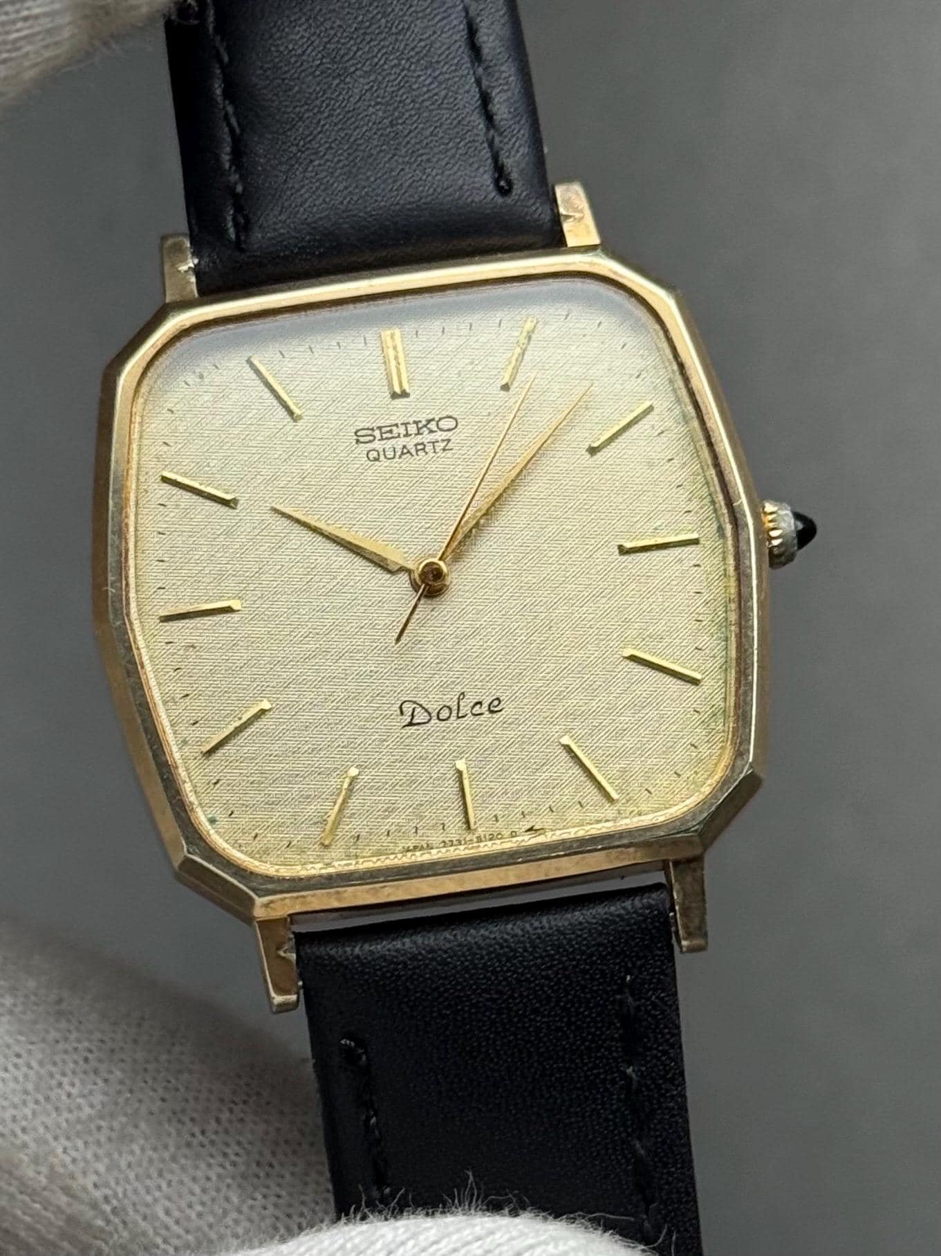 Vintage Seiko Dolce 7731-5120 Men's Gold Square Dress Watch