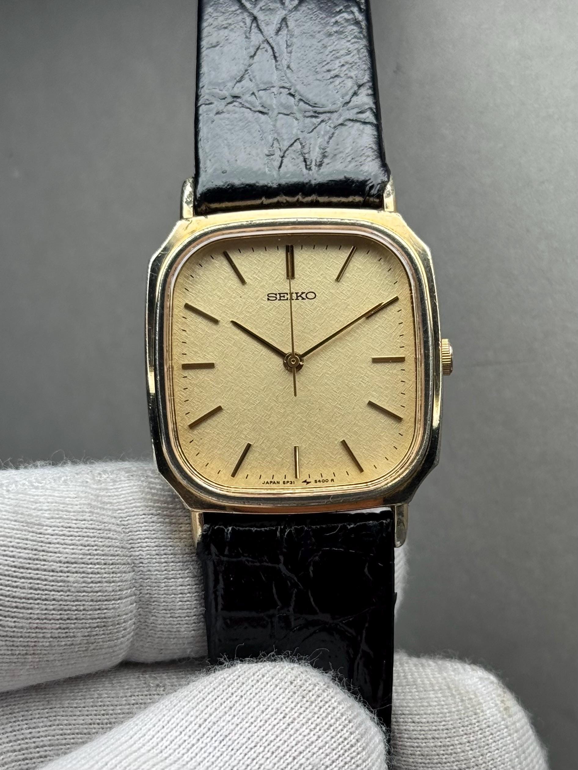 ヴィンテージ SEIKO tank 5P31 オクタゴン コンビ 稼働品 Rare Seiko Tank 5P31-5270 Quartz Ivory Gold Japanese Men's Watch