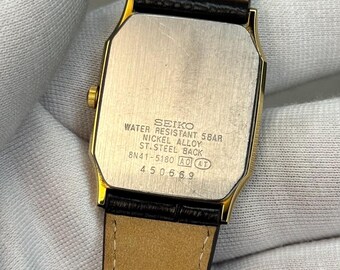 Vintage Seiko Spirit 8N41-5180 Tank Watch - 1995 Japan