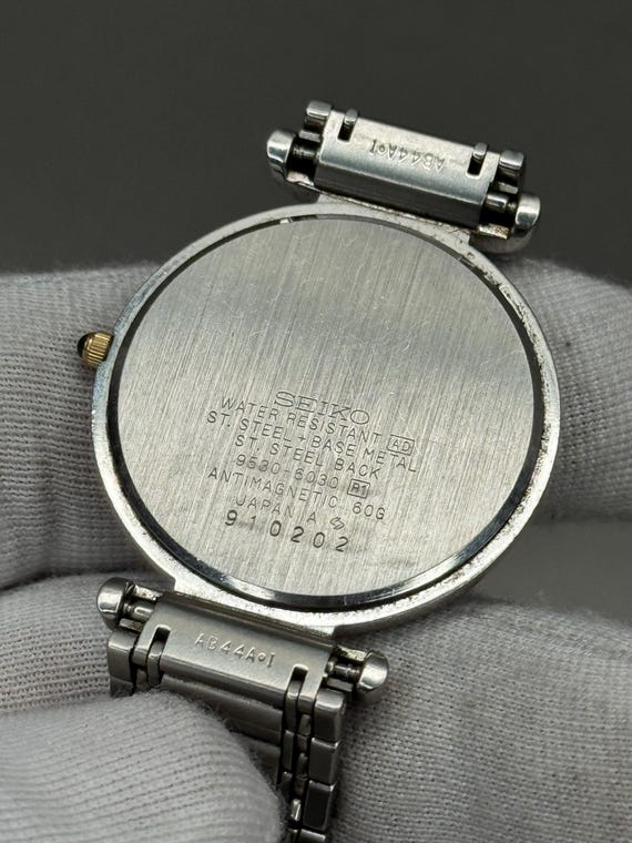 Vintage 1990 Exc+5 Seiko Dolce 9530-6030 Roman Two-tone Quartz
