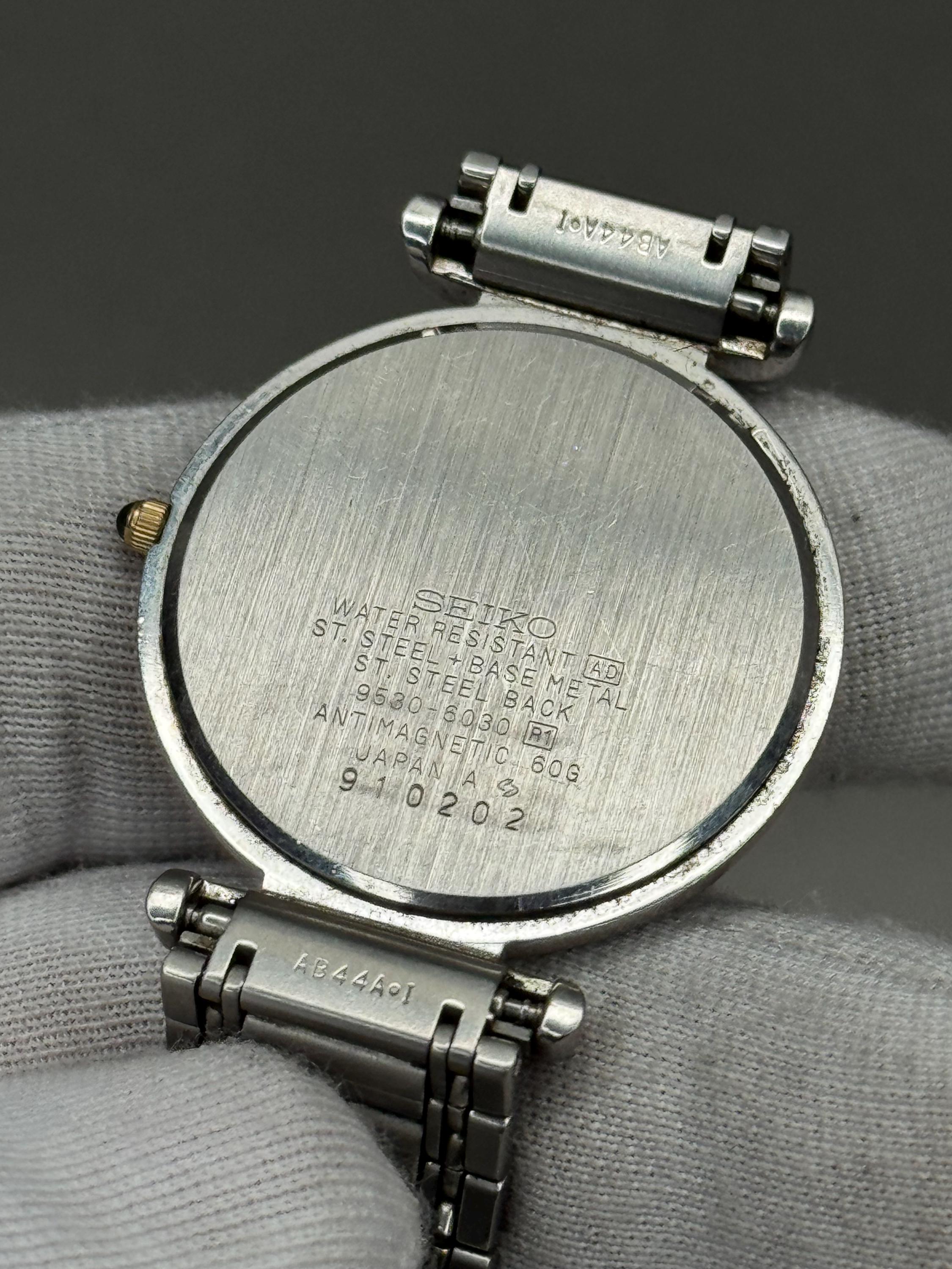 稼働品SEIKO DOLCE 9530-6010 クォーツ メンズ腕時計 Vintage 1990 Exc+5 Seiko Dolce 9530-6030 Roman Two-tone Quartz