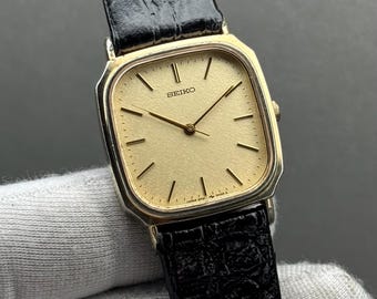Rare Seiko Tank 5P31-5270 Quartz Ivory Gold Japanese Men's Watch Rare Seiko Tank 5P31-5270 Quartz Ivory Gold Japanese Men's Watch