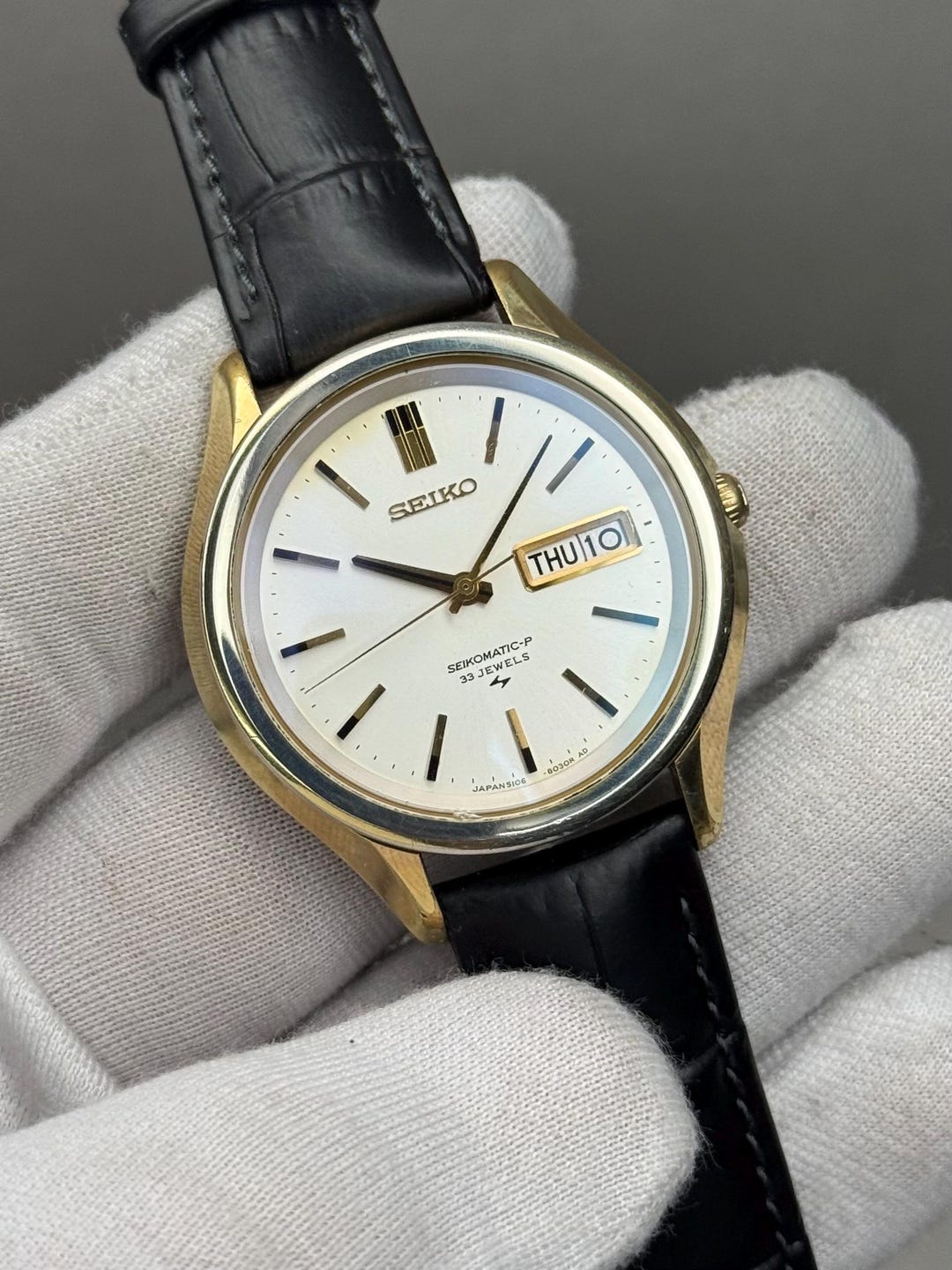 RARE Seiko Automatic 5106-8020 Seikomatic-p White Dial, 33 Jewels