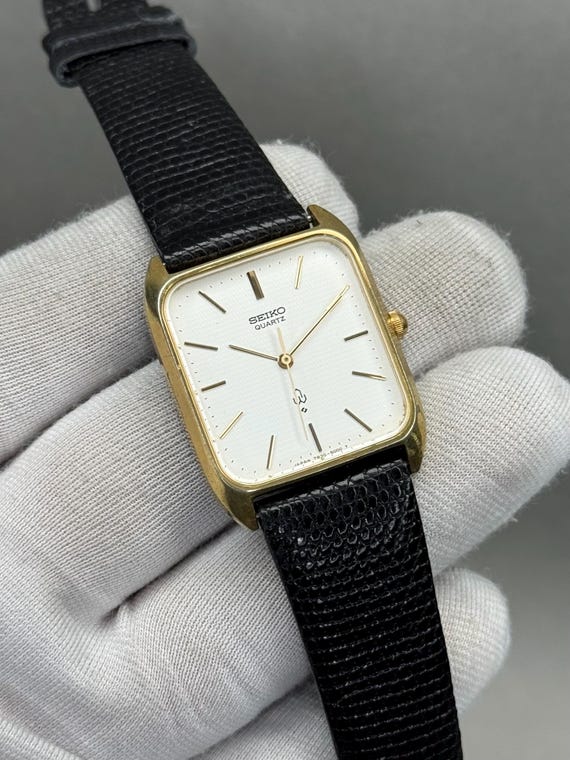 Rare SEIKO Quartz Tank 7830-5000 Quartz Silver White Dial - Men's