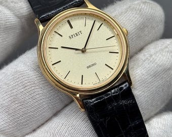 Rare SEIKO Spirit 7N43-7180 Frosted Snowflake Date/day Vintage