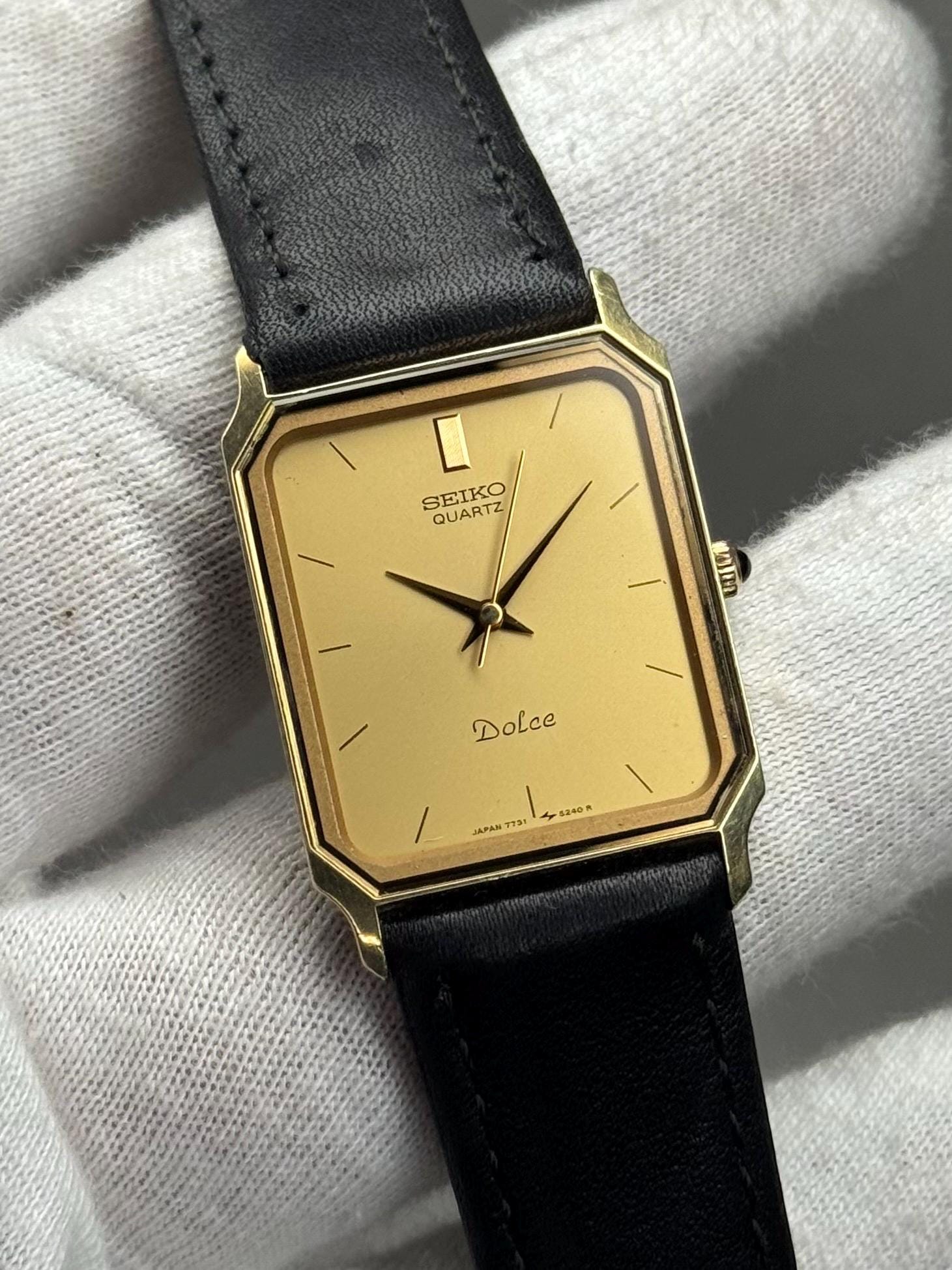 Rare SEIKO Dolce 7731-5210 Gold Plated Tank Shap for Men - Etsy