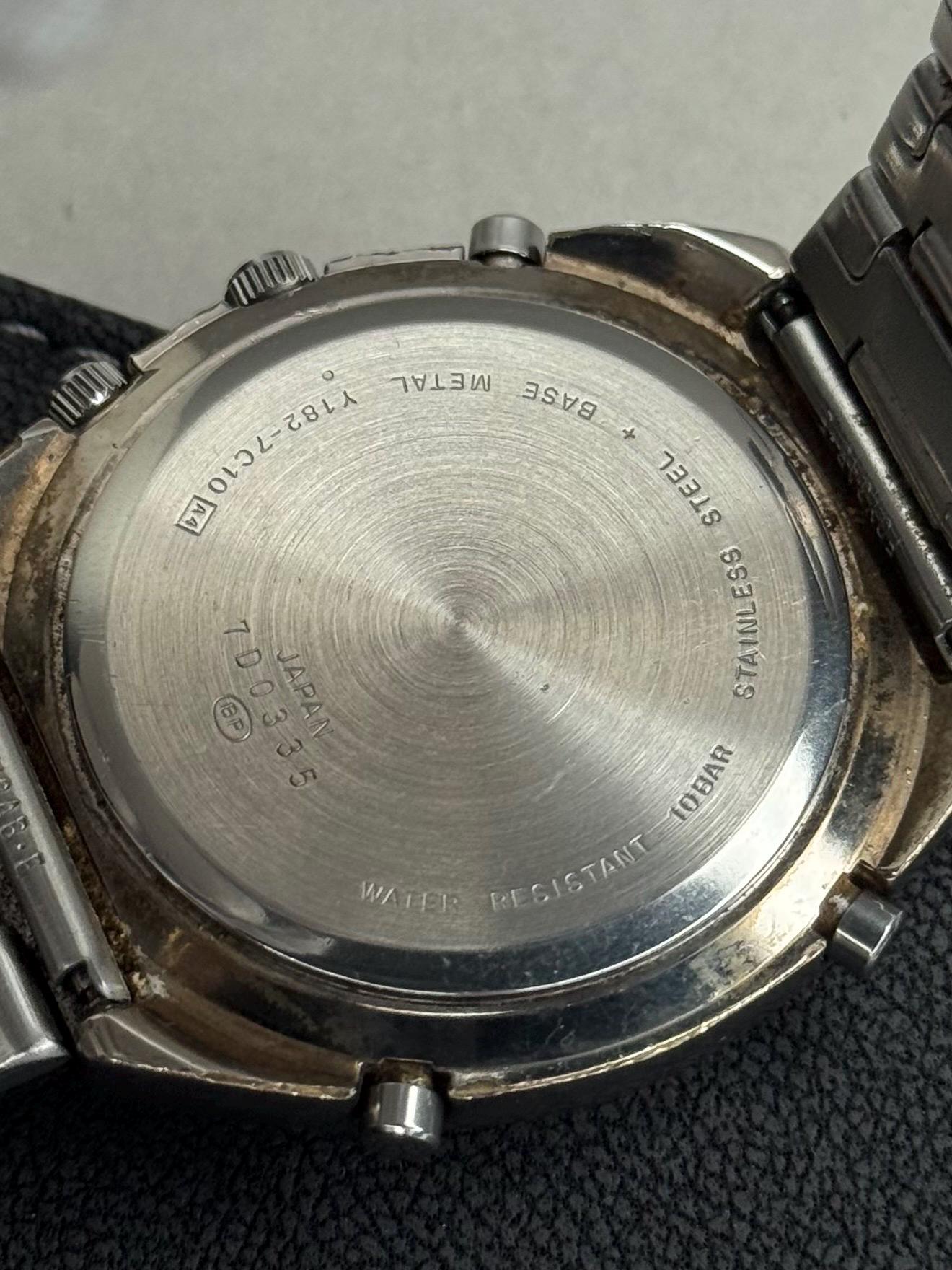 Seiko Alba K2000 Y182-7C10 Chronograph Watch | Blue Dial | Vintage