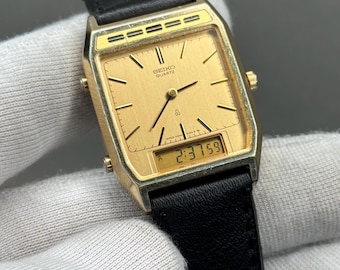Vintage SEIKO-kwarts H249-5120 ana-digitale kwarts | JDM-duikstijl | Gemaakt in Japan