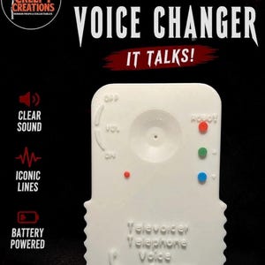 Reproductor de voz de Ghostface / Grito / 9 frases icónicas / Accesorio para disfraz de Halloween / Recargable por USB-C