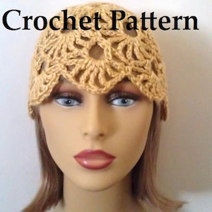 Crochet Pattern - Hat, Womens Lacy Cloche Hat, Instant Download