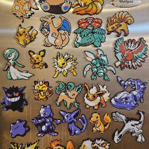 Aimant imprimé 3D Pokemon Retro Pixel Sprite, partie 1 - Pikachu, Snorlax, Flareon, Lugia, Venusaur, Magicarpe, Goupix, Mewtwo et plus