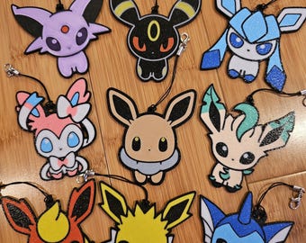Eeveelution Keychains - Eevee, Umbreon, Espeon, Sylveon, Vaporeon, Flareon, Jolteon, Glaceon, and Leafeon